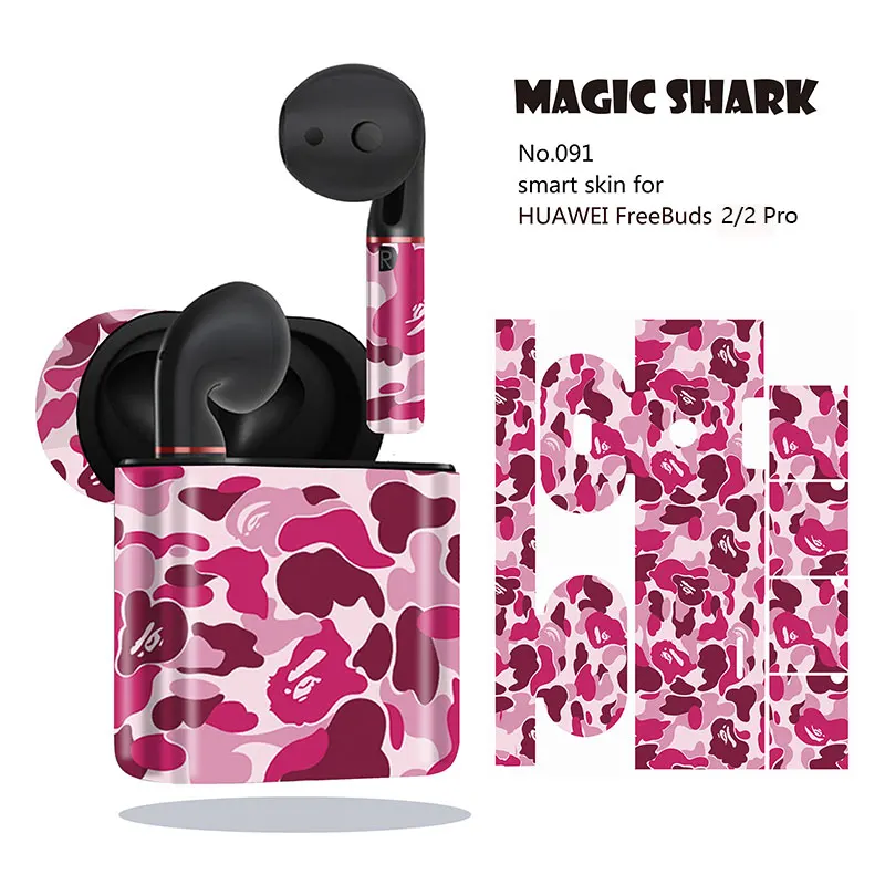 Защитный чехол Magic Shark в стиле милитари Модный из ПВХ для HUAWEI Freebuds 2 Pro 19