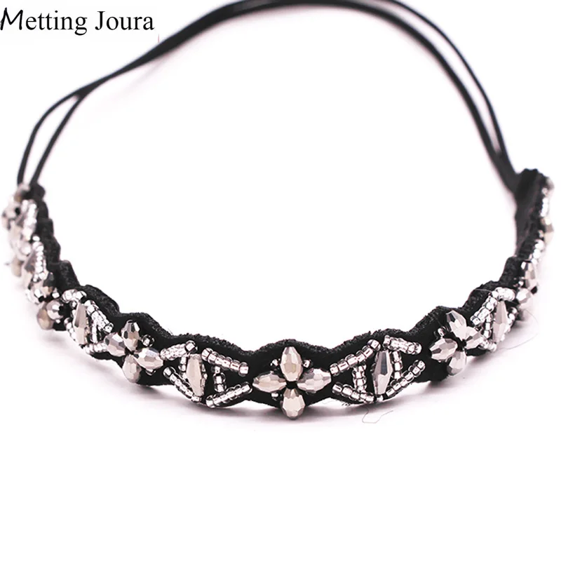Винтажная трикотажная повязка на голову Metting Joura с богемными бусинами этнический