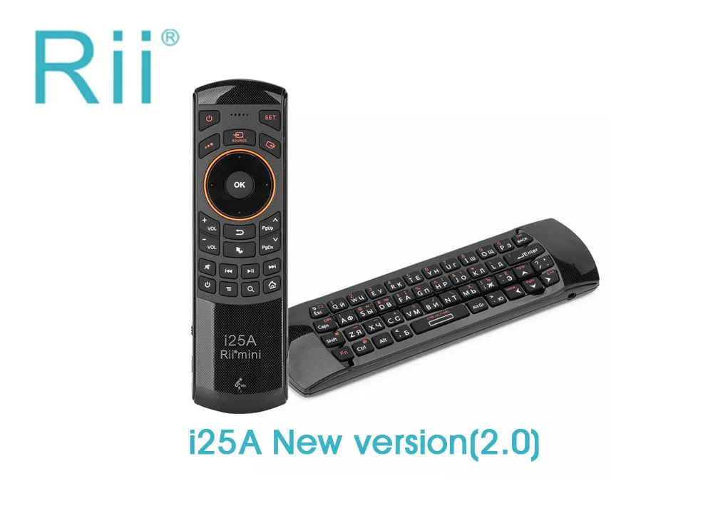 Rii i25A 2,4G мини беспроводная клавиатура Air mouse Пульт дистанционного управления с разъемом для наушников для Smart tv Android tv Box Fire tv