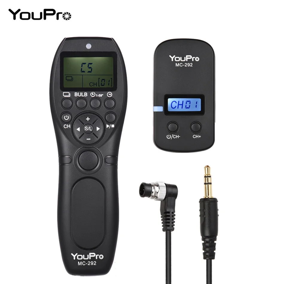 mc-292 DC0 YouPro MC-292 DC0/DC2/N3/S2/E3 2,4G беспроводной пульт дистанционного управления ЖК-Таймер спуска затвора каналы для Canon/sony/Nikon/Fujifilm и т. Д - Цвет: mc-292 DC0