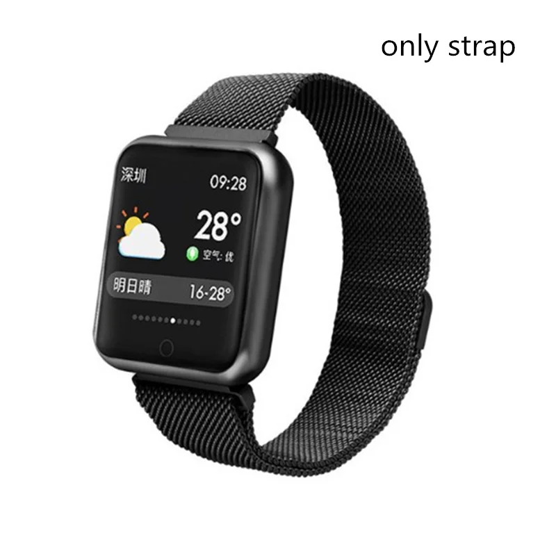black steel 1 шт. P68 ремень на запястье аксессуары браслет ремешок для P68 браслет Спорт замена Смарт силиконовый стальной ремешок - Цвет: black steel