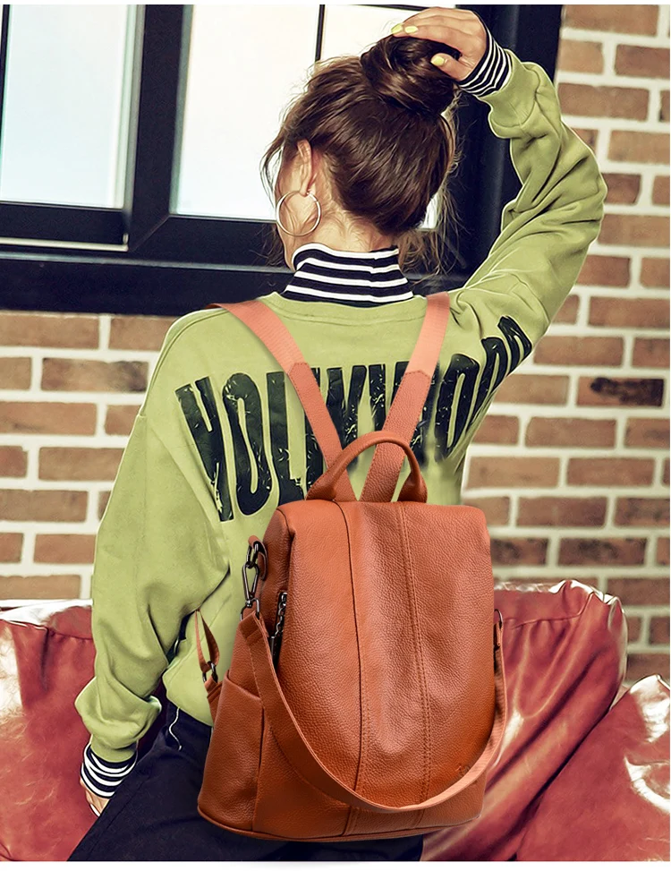 Многофункциональные противоугонные Mochilas Mujer женские кожаные рюкзаки школьные рюкзаки для девочек винтажная Женская сумка через плечо опрятный
