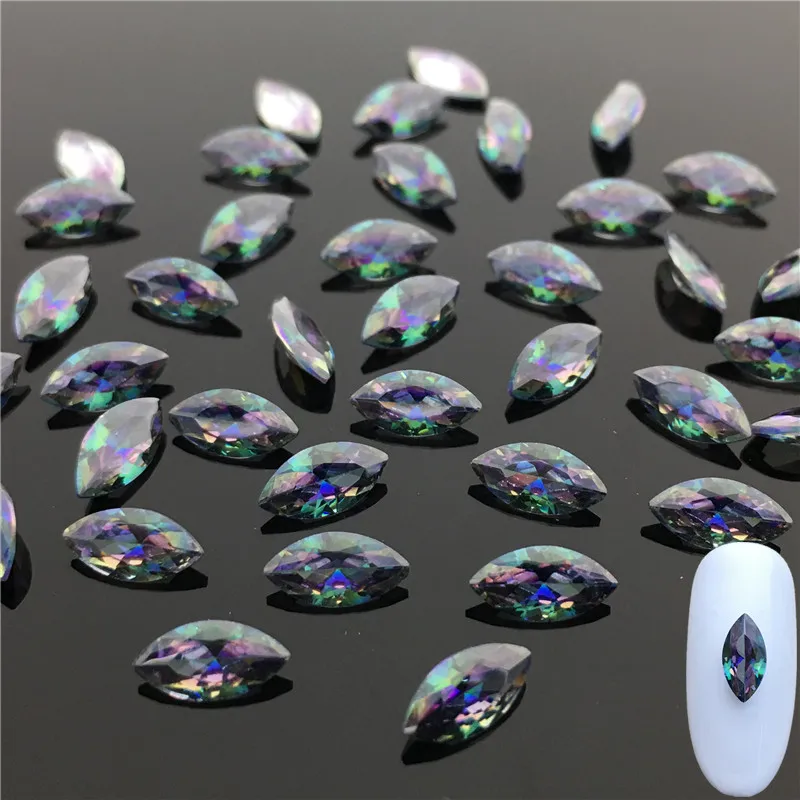 Fashion 3D Nail Art Crystal Hot Drill High Quality Glamour Diamond Rhinestone Dip Shape Decoration | Дом и сад