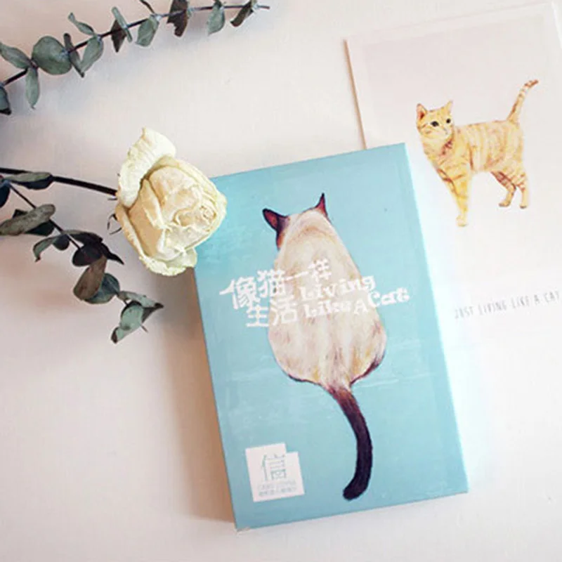 LISM 30 шт./упак. милые животные кошка дизайн значок Note Card Lomo открытка шикарная с