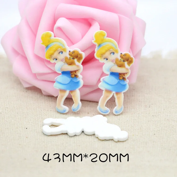 Черный никель 10pcs/lot flat back planar resin princess cartoon DIY resin cabochons accessories for diy mobile phone case headband - Цвет: Черный никель