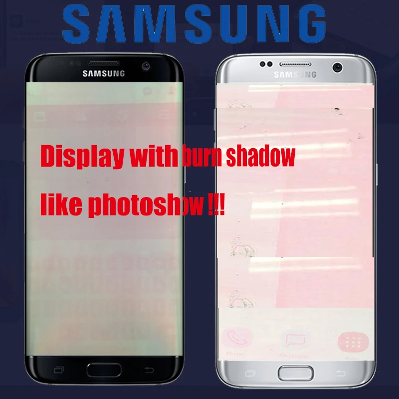 Оригинальный 5 ''дисплей с защитой от теней Ghost image LCD рамкой для SAMSUNG s7 edge G935 G935F