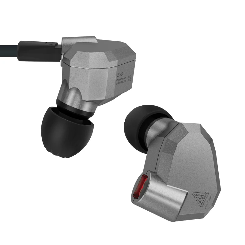 Оригинальные гибридные Внутриканальные наушники KZ ZS5 2DD + 2BA HIFI DJ монитор