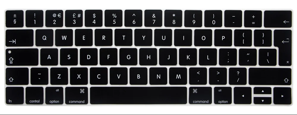 black Чехол-клавиатура для нового Macbook Pro retina 13 15 с сенсорной панелью, силиконовая для компьютерной клавиатуры - Цвет: black