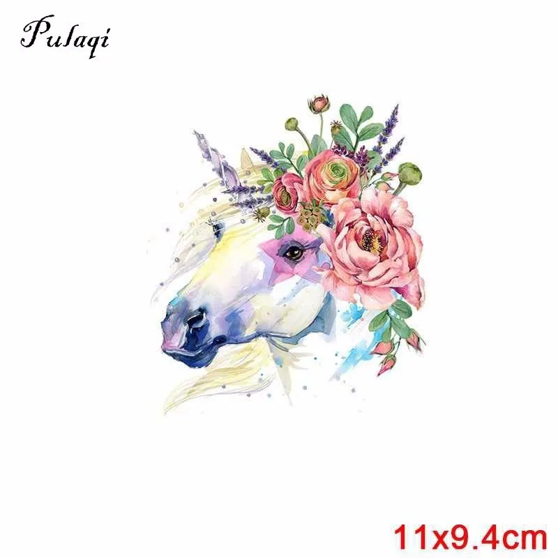 TH0834 Pulaqi Kawaii нашивка единорога с железными нашивками принт на футболке платья теплопередача аппликация моющаяся дети милые наклейки декор H - Цвет: TH0834