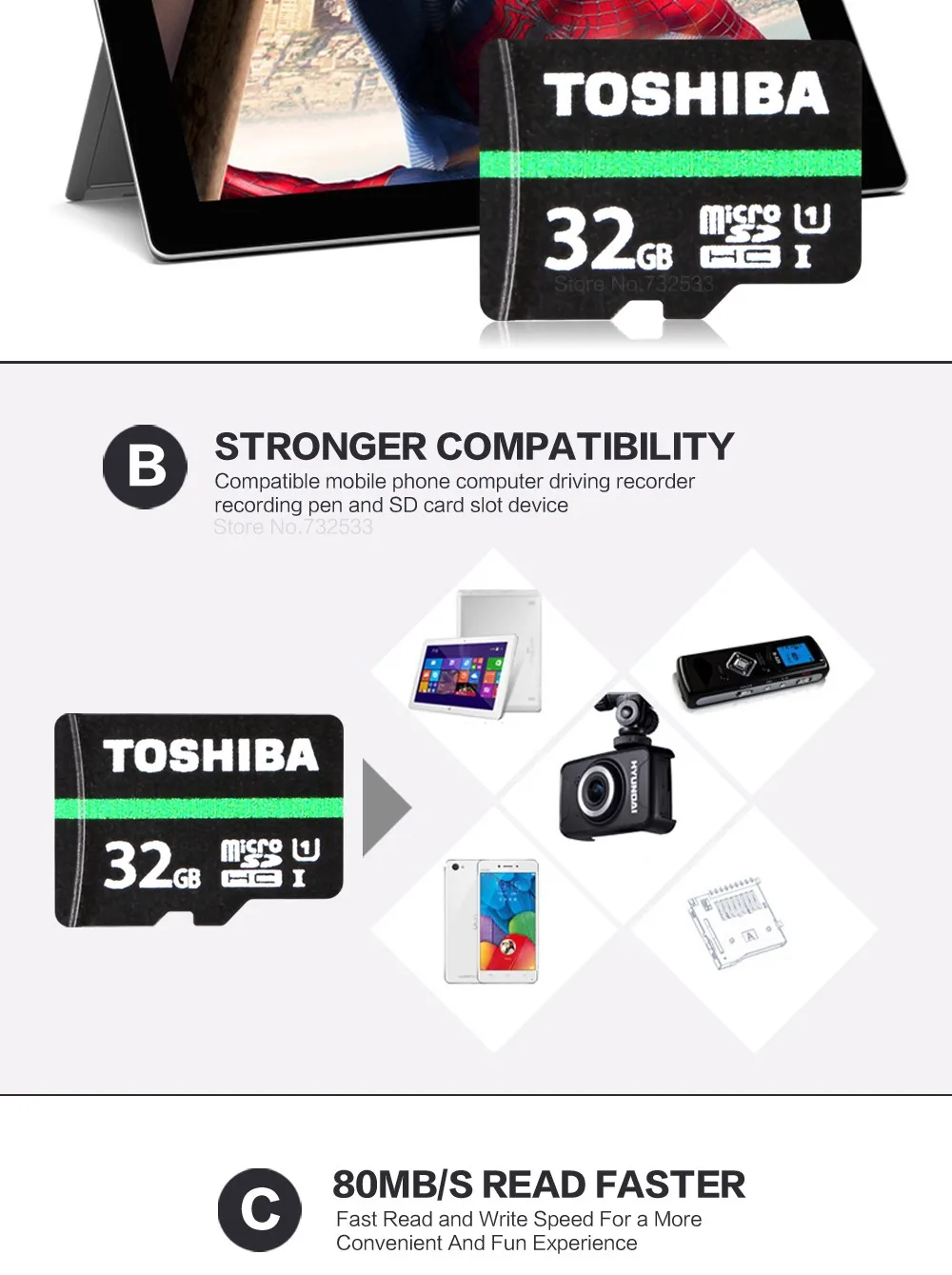 Карта памяти Toshiba, 128 ГБ, 64 ГБ, 32 ГБ, 16 ГБ, micro sd карта, класс 10, UHS-1, флеш-карта, память Microsd для смартфонов/планшетов, 8 ГБ, класс 4
