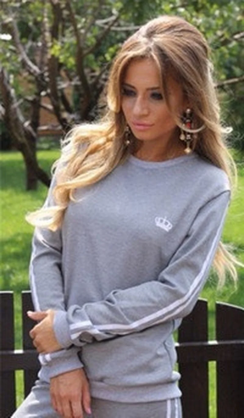 Женские спортивные костюмы ZOGAA пуловеры с длинными рукавами толстовки свитшоты