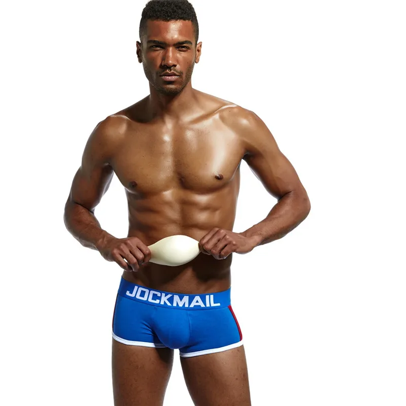 JOCKMAIL, Брендовое сексуальное мужское нижнее белье, боксеры с эффектом пуш-ап, боксеры, шорты, дышащая мужская посылка, увеличивающее мягкость, нижнее белье для геев