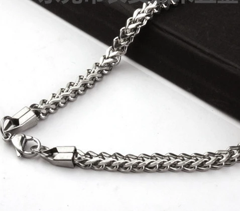 Модная Серебряная квадратная двойная окантовка Длинная цепочка креветки