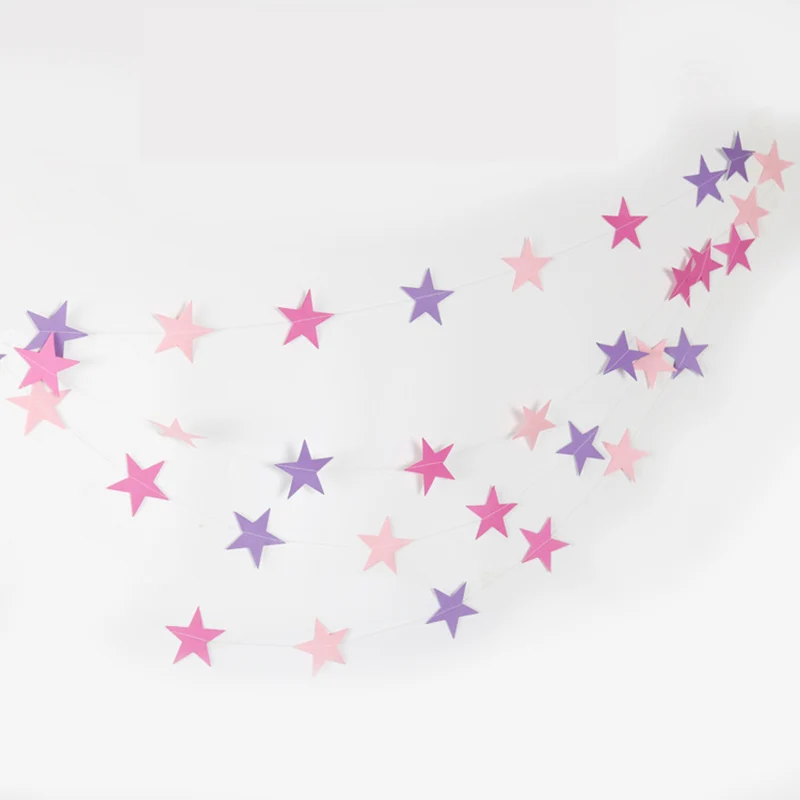 Pink purple stars 33 шт. гирлянды конфетный бар овсянка вечерние свадебный Декор бумажный баннер Babyshower венок рогатки счастливые предметы для украшения дня рождения - Цвет: Pink purple stars