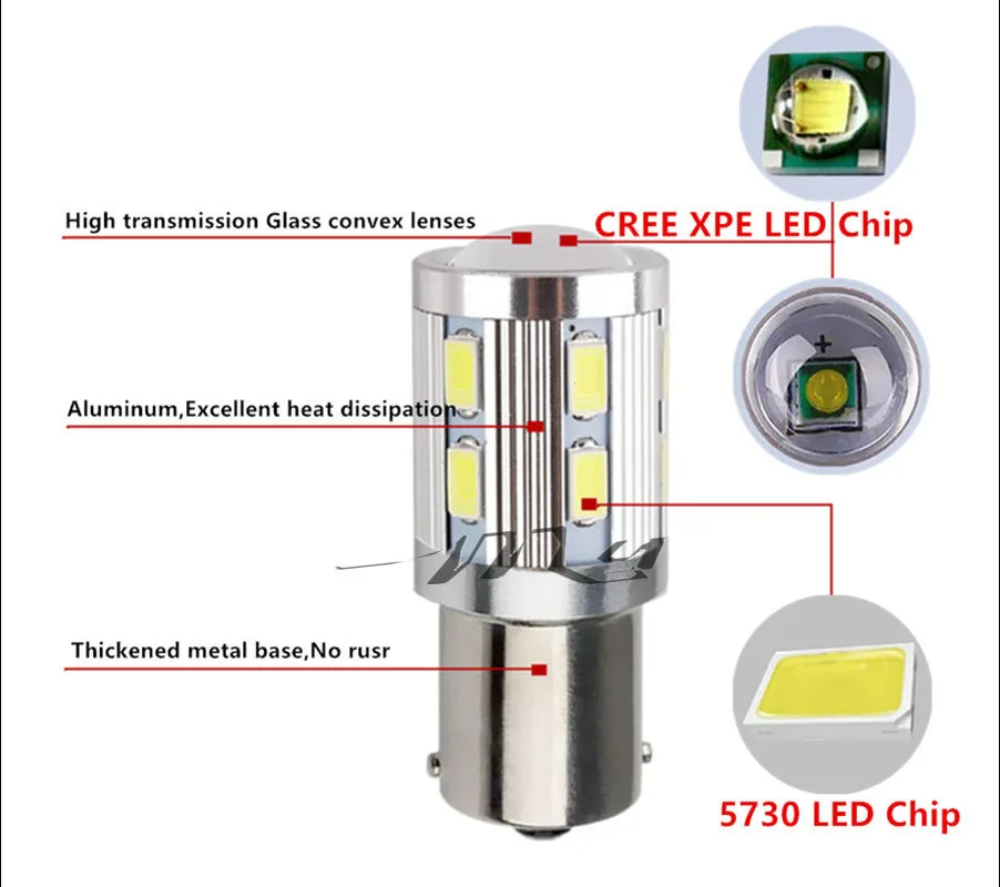 1156 BA15S 12 SMD Реверсивные лампы Cree светодиодный чип высокой мощности p21w R5W