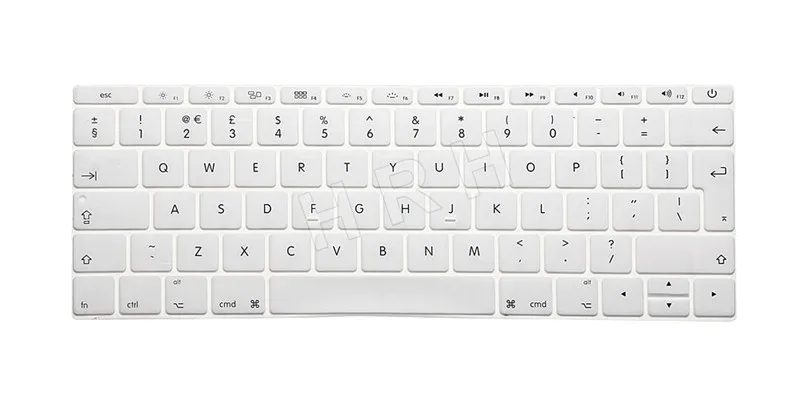White HRH EU/британский английский силиконовый чехол для клавиатуры для Mac New Pro 1" A1708(версия без сенсорной панели) и для Macbook 12" A1534 - Цвет: White