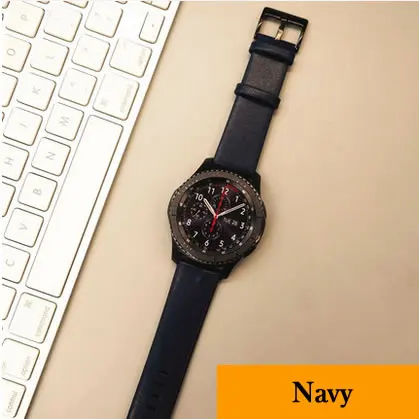 22 мм ремешок для часов huawei GT Watch 2 Pro ремешок для samsung gear S3 мягкий браслет из натуральной кожи для Galaxy Watch 46 мм полосы - Цвет ремешка: Navy