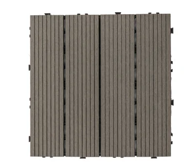 Gray color Chinese Mahogany color balcony floor Non-Slip wood plastic composite outdoor floor tiles waterproof Courtyard garden floor - Цвет: Gray color