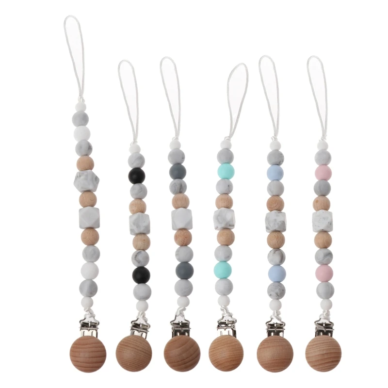 Детские пустышки с зажимами из силикона и бука детские соски цепь деревянный