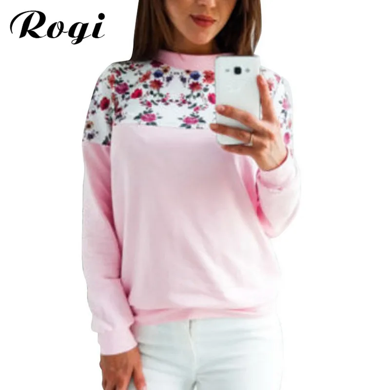 Rogi женские кофты 2019 осенние модные толстовки в стиле пэчворк Женская толстовка с