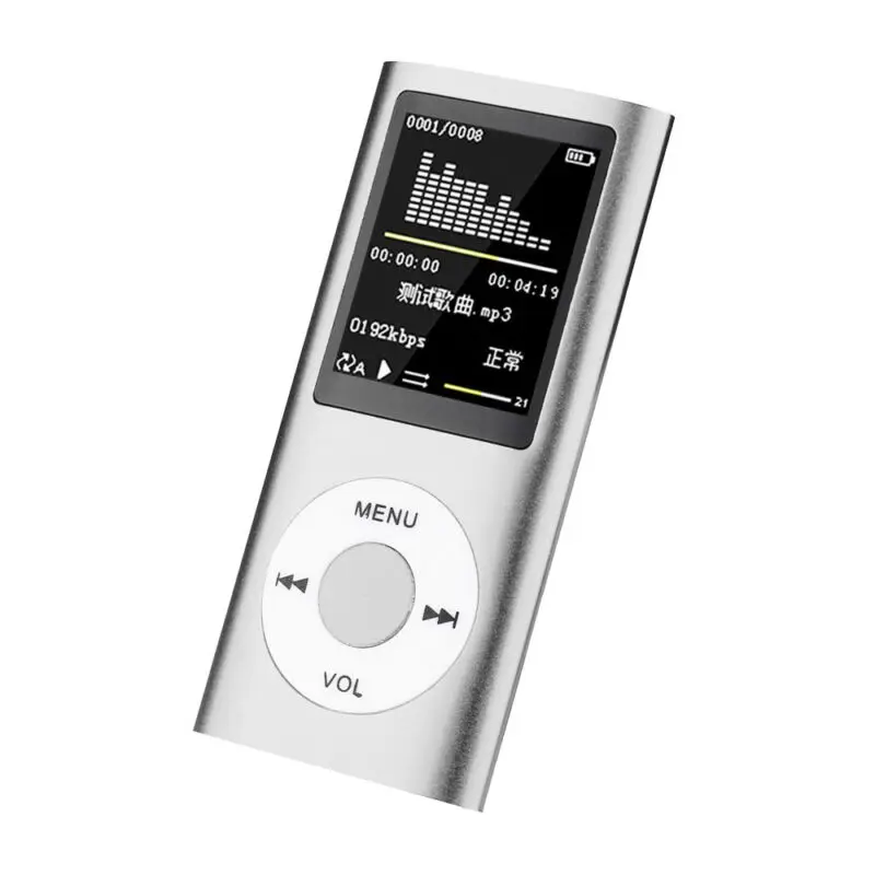 Серебристый IPod style Портативный 1," lcd MP3 MP4 музыкальный видео медиаплеер fm-радио стабильное использование для зарядки fm-радио музыка домашняя фото спорт - Цвет: Серебристый