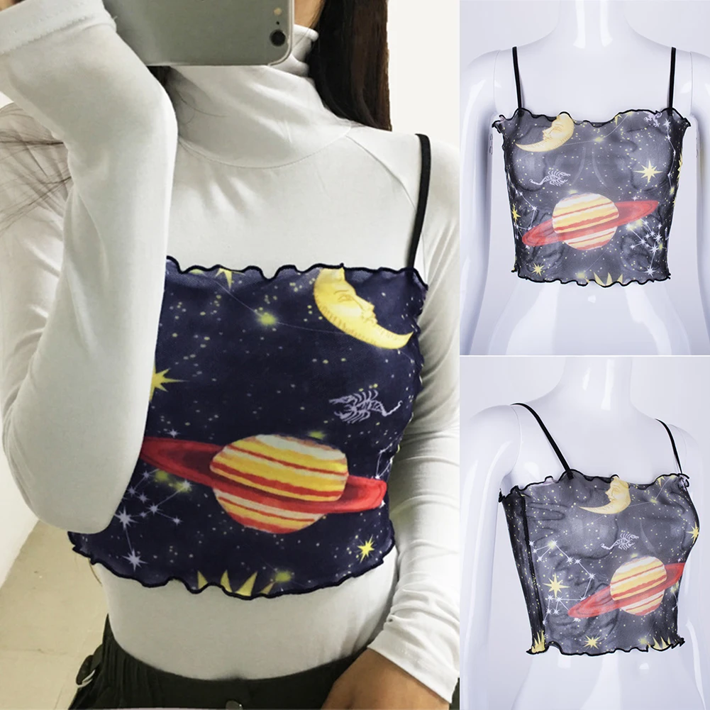 Женский короткий топ с вырезом лодочкой рюшами вечерние на бретельках каждый