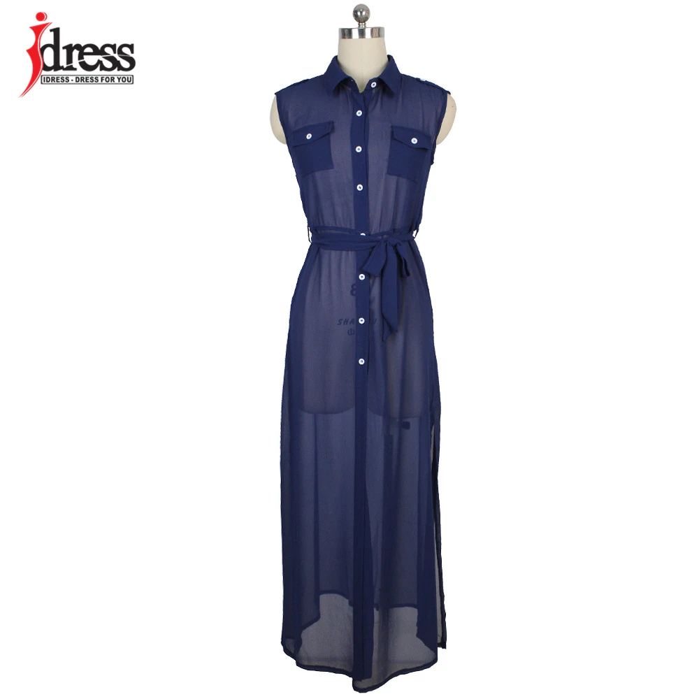 Платье рубашка IDress женское шифоновое на пуговицах Элегантное повседневное