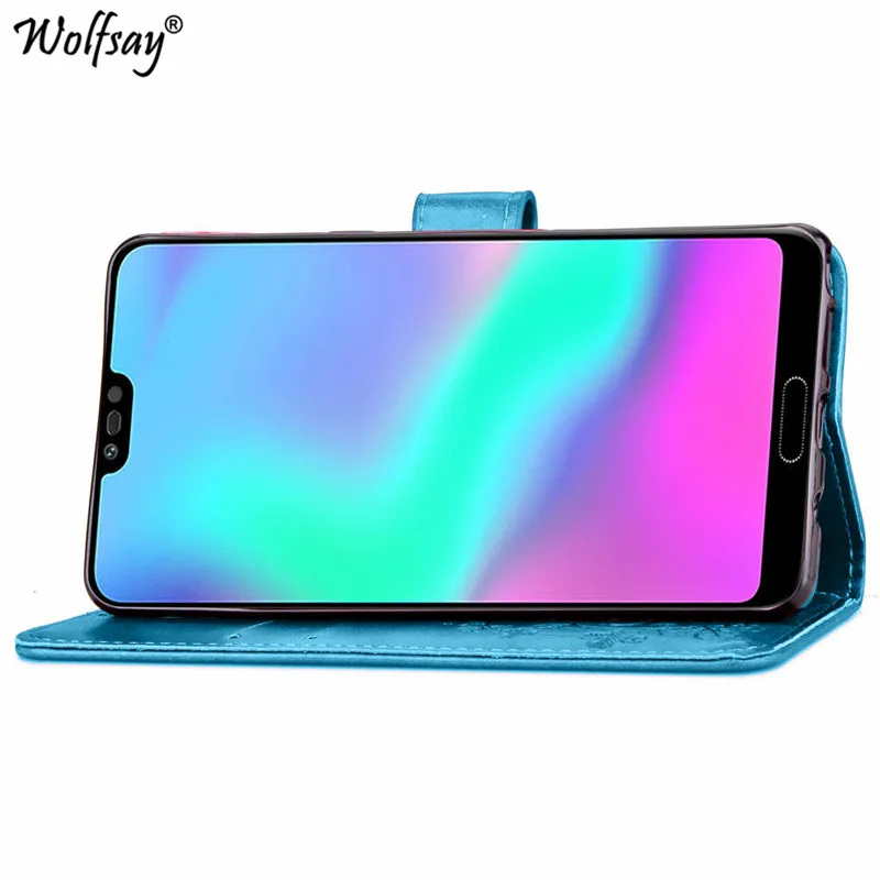 Чехол для Honor 10 Wolfsay кожаный чехол с откидной крышкой и бумажником Huawei мягкий