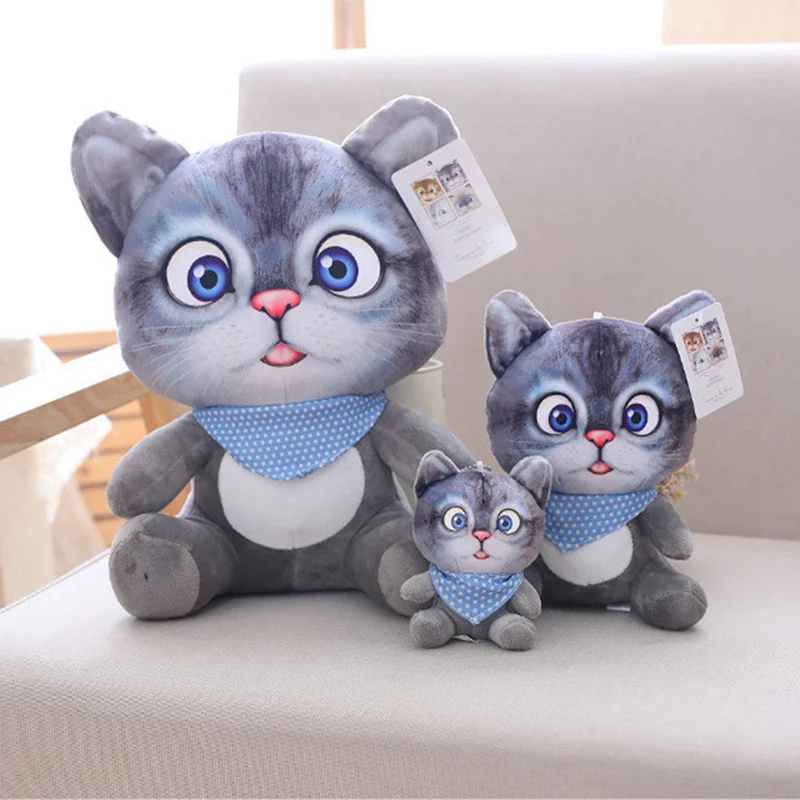 30 см симпатичная мягкая 3D имитация мягкой кошки игрушки двухстороннее сиденье