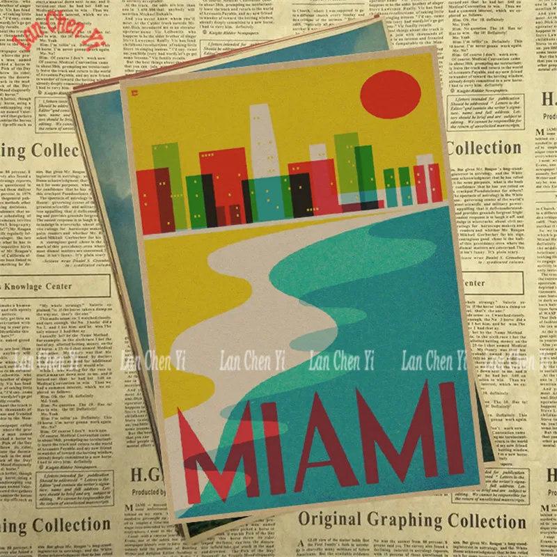 Нью-Йорк Джаз ночь плакат комплект из крафт-бумаги Бумага кафе бар ретро