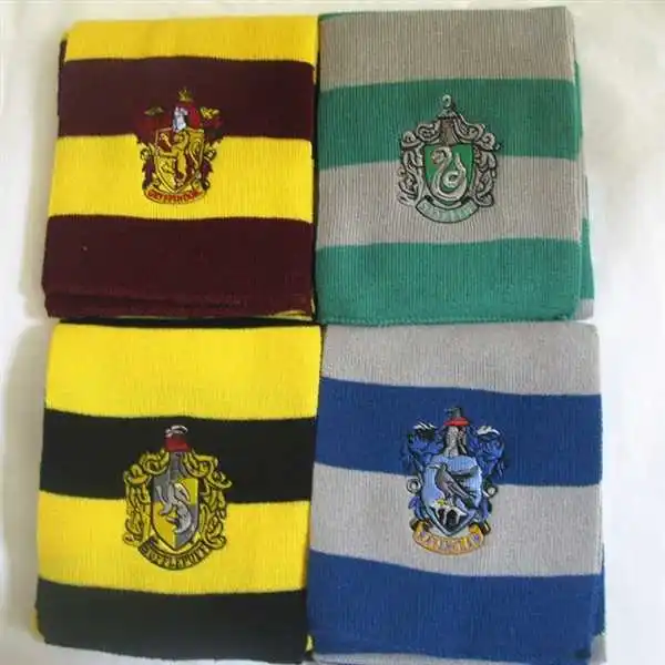 Теплый шарф-значок Harri Gryffindor Slytherin Hufflepuff Ravenclaw, шарфы, маскарадные костюмы для детей, подарок на Хэллоуин