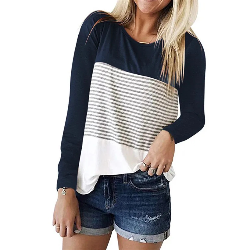 Уличные туристические рубашки женские Лоскутные Полосатые с длинным рукавом