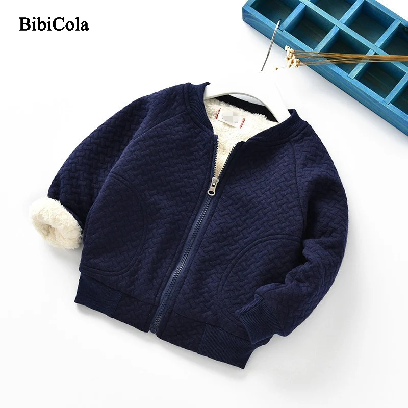 Picture Color BibiCola/Детские осенне-зимние пальто для мальчиков и девочек; куртки; Детские повседневные плотные парки; Детский кардиган; бархатная верхняя одежда - Цвет: Picture Color