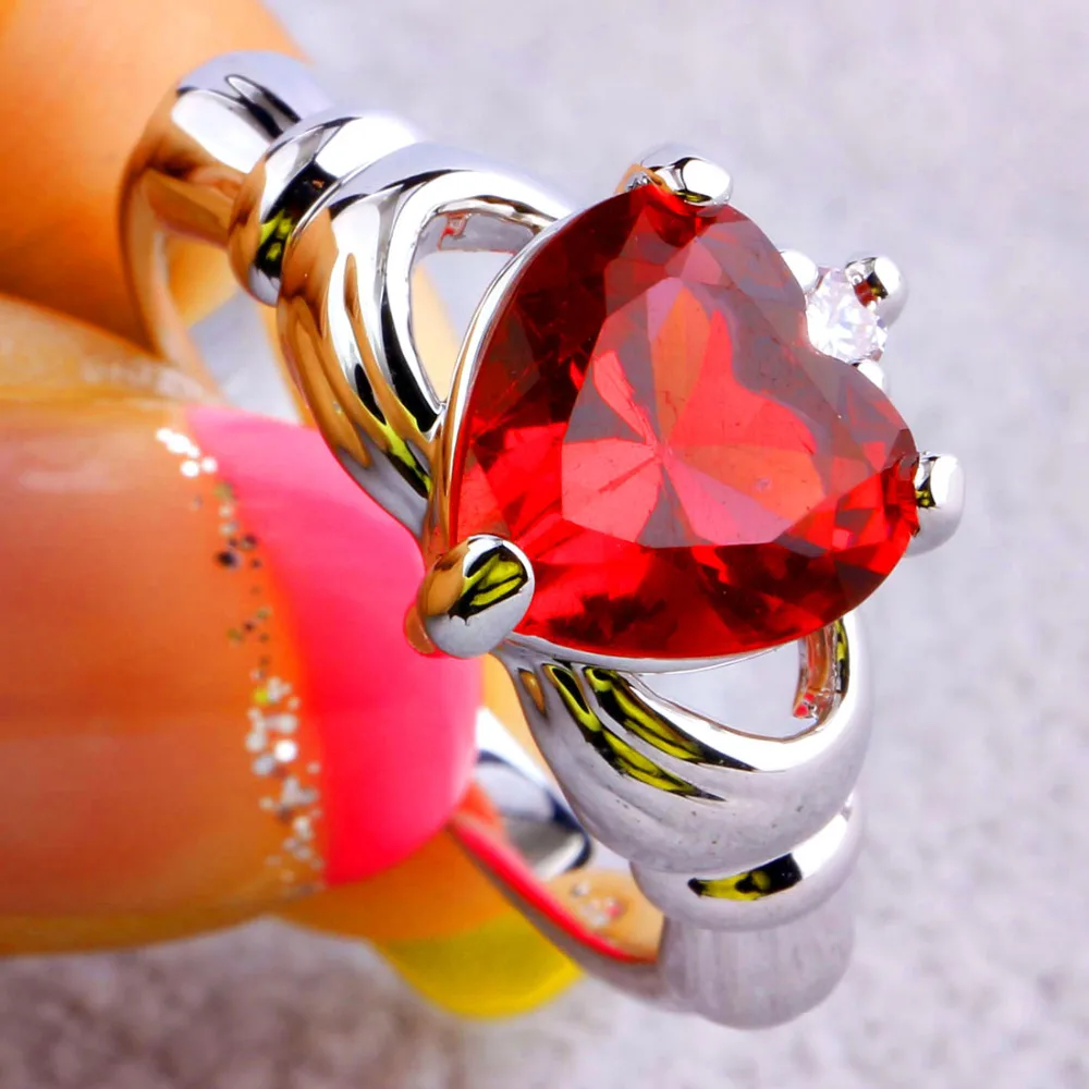 JROSE оптовая продажа Claddagh любовь стиль красный и белый CZ модные ювелирные изделия