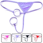 Мужское нижнее белье, трусики-бикини с отверстием, с Т-образной спинкой, стринги, мужское нижнее белье с отверстием для пениса