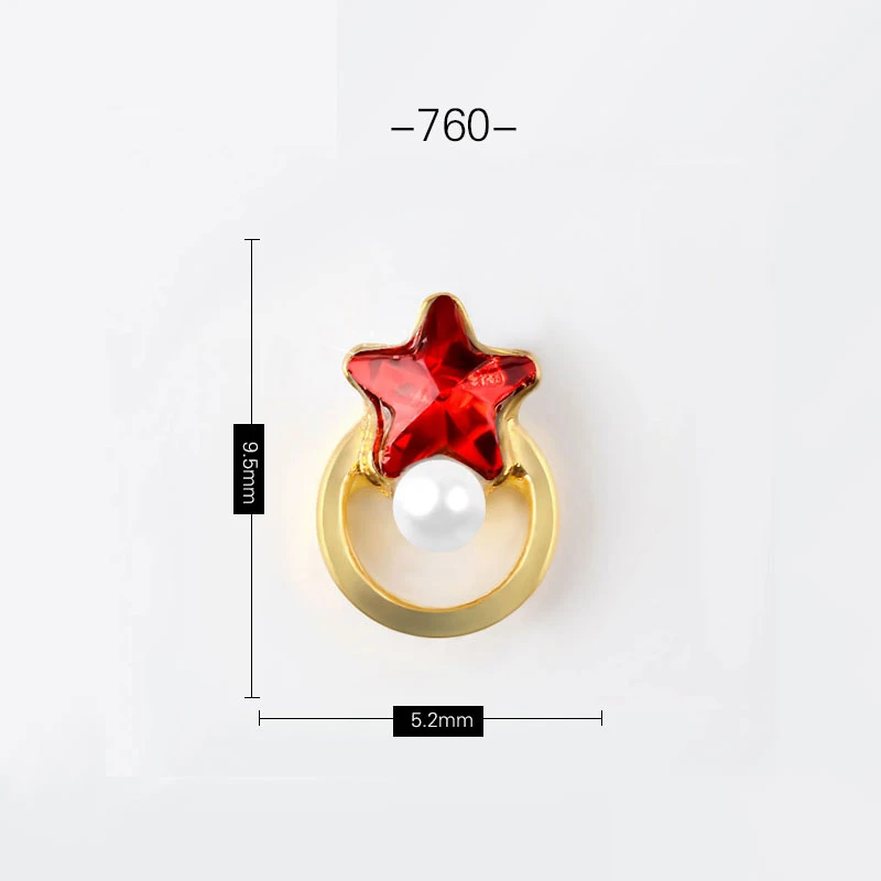 RD760-5Pcs 3D кристаллы для ногтей в форме сердца металлические гвоздики для нейл-арта заклепки стразы украшения аксессуары starss драгоценные камни декор - Цвет: RD760-5Pcs