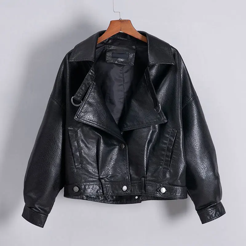 black Специальная новая куртка из искусственной кожи Женская куртка на молнии Punto Blouson Moto Женская куртка Chaqueta tachas campera mujer зеленый - Цвет: black