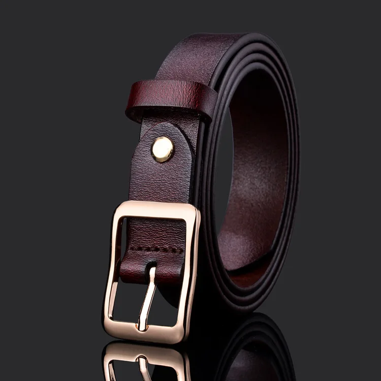 

80-110cm Small Size Genuine Leather Young Men Belts 2.3cm Width Casual Leather Woman's Belts Kids Strap Pin Buckle Waistband