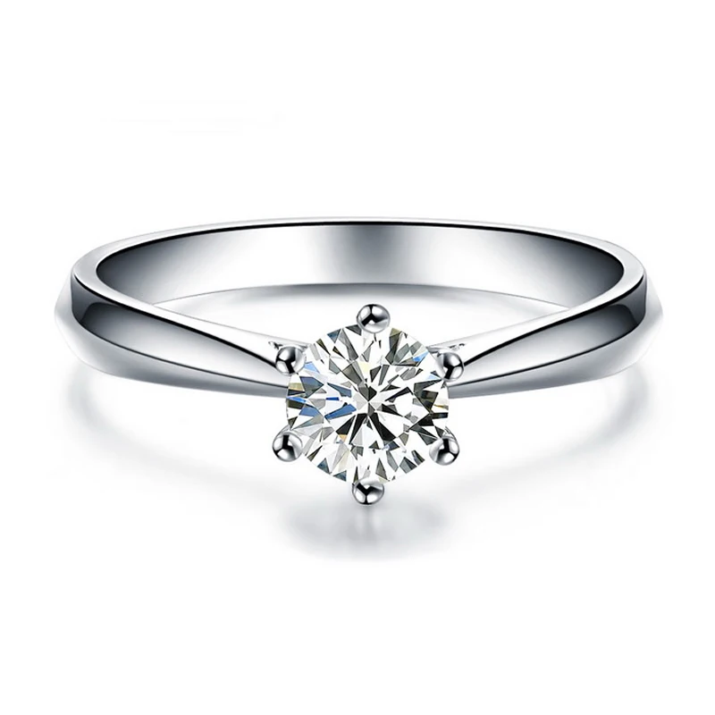Женское Обручальное Кольцо ANI 18K из твердого белого золота (AU750) классические