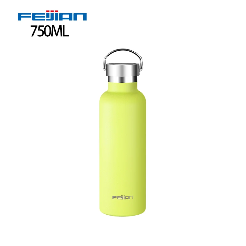 750ml Feijian, спортивный термос, бутылка из нержавеющей стали, изолированная, для улицы, бутылка для питьевой воды, вакуумная колба, для путешествий, чайник, шейкер - Цвет: 750ml