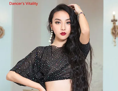 Only Top as Photo Новинка, одежда для занятий танцами живота, для женщин, начинающих, с блестками, для хип-хопа, топ, летняя, для восточных, индийских танцев, одежда для соревнований, костюм - Цвет: Only Top as Photo