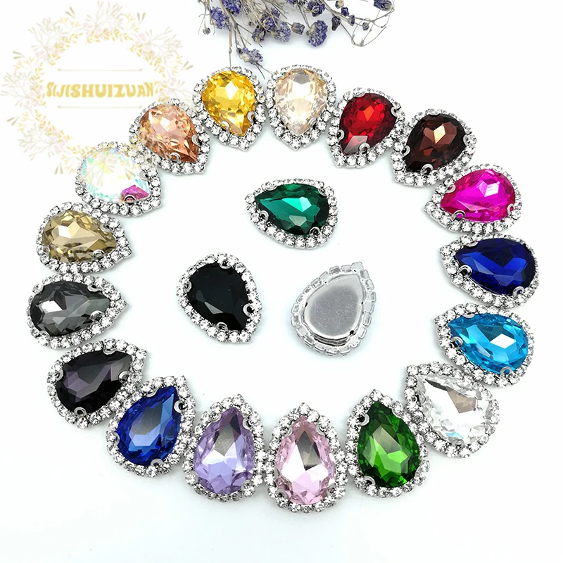 Красный DR дрель боковая цепь кристалла стекло шитье Стразы с когтями DIY женская