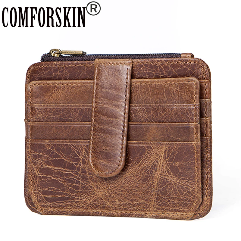 Кошелек COMFORSKIN из 100% воловьей кожи многофункциональный для мужчин 2018|brand coin purse|coin