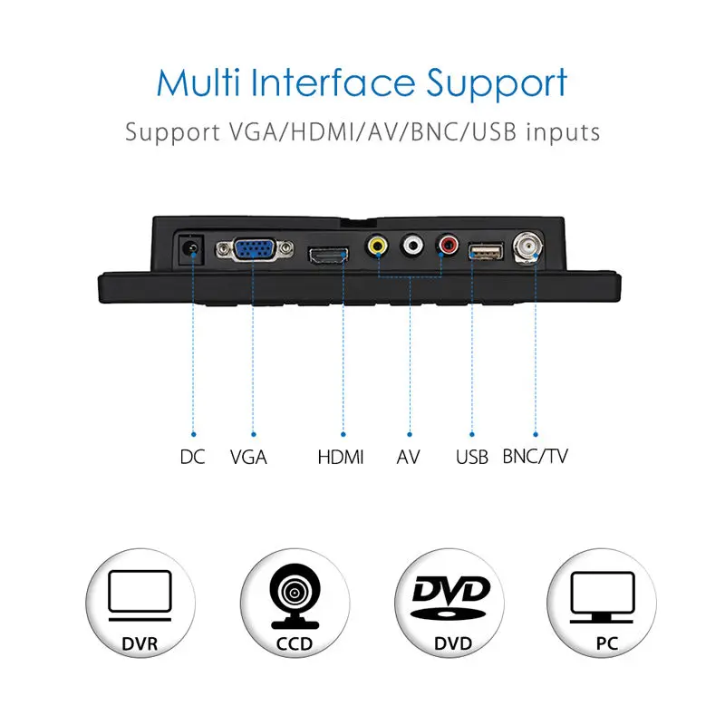 EYOYO 8 &quotдюймовый TFT светодиодный Аудио Видео VGA HDMl BNC HD монитор 4:3 экран для DVR PC