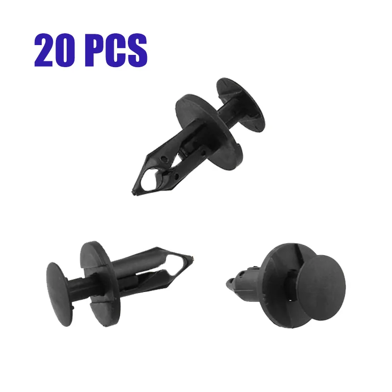 

20x Vehicle Universal Black Plastic Rivets 8mm Bumper Clip for Nissan VW T4 Ford Chevy Honda Car Fender Panel Retainer Push Pin