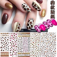 1 sheet colorful tiger stripe leopard pattern adhesive nail art stickers decoration diy tips f505 509