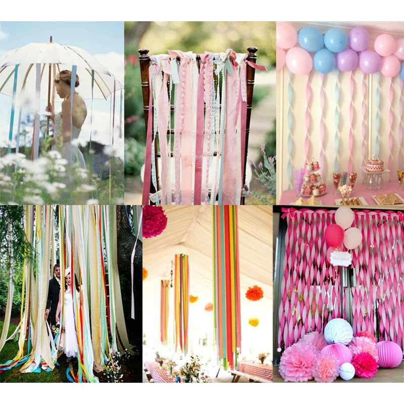 Длинные узкие ленты из крепированной бумаги с оборками 27 ярдов рукоделие