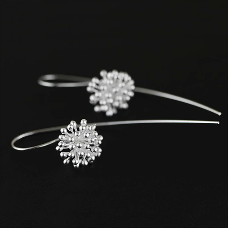 Lotus Fun реальные 925 Серебро Природный ручной Fine Jewelry нежный цветок висячие серьги для женщин brincos