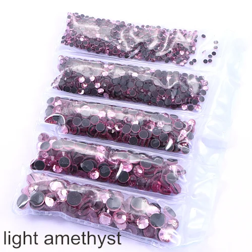 light amethyst Смешанные размеры SS6-SS30 1014 шт. DMC исправление стразы железо на Стразы стеклянные стразы украшения для свадебного платья F0105 - Цвет: light amethyst