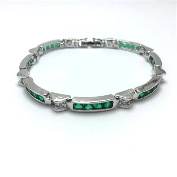 Браслет для женщин модные женские браслеты с зеленым камнем и цирконом Изящные